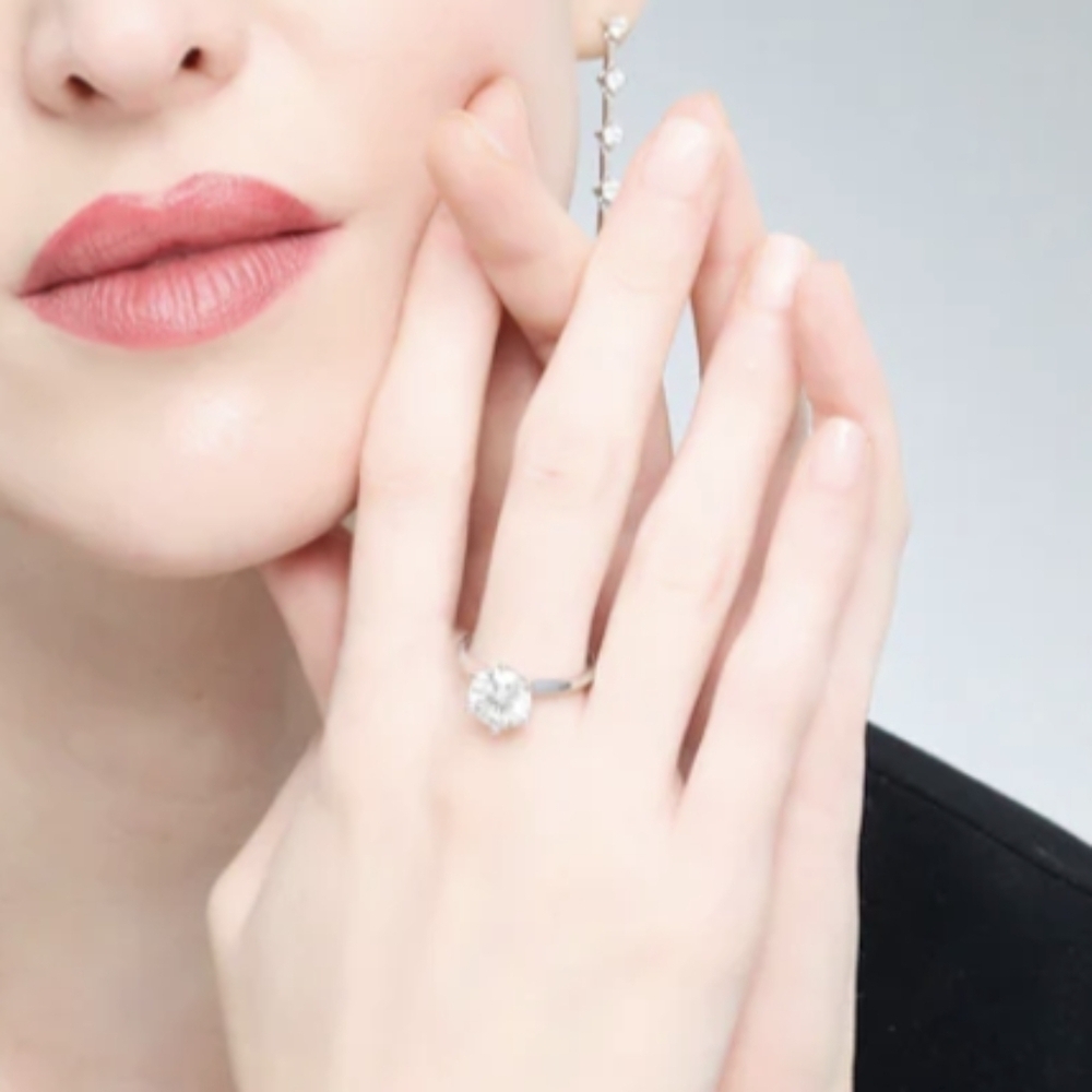 Moissanite Ring 2.55 ct DEF - Engagement Solitaire Size 7 solitaire gemstone - Picture 5 of 9